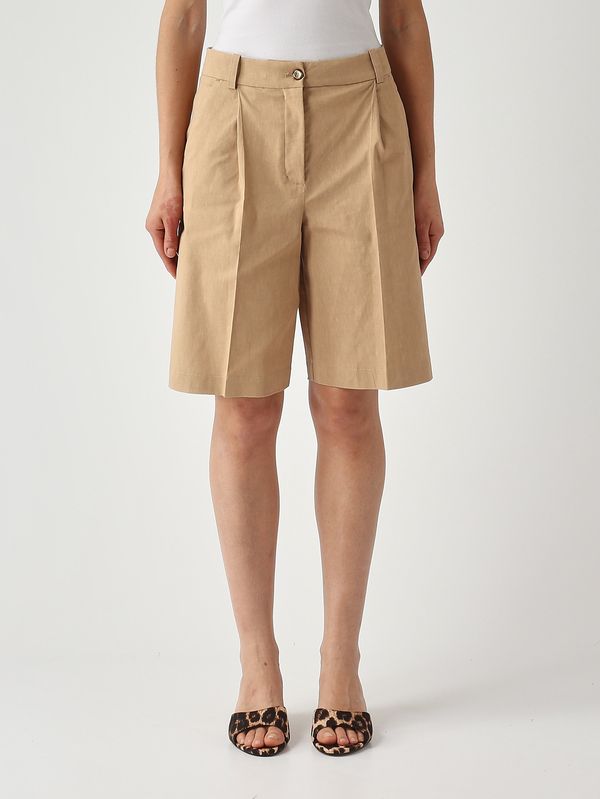1. Bermuda donna Bryana in misto lino stretch Chantilly Pinko 106594a34i