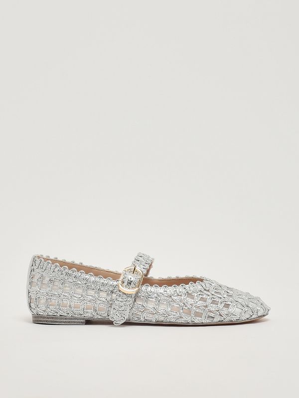 1. Ballerina donna in simil pelle glitter Silver Twinset 261tgt074
