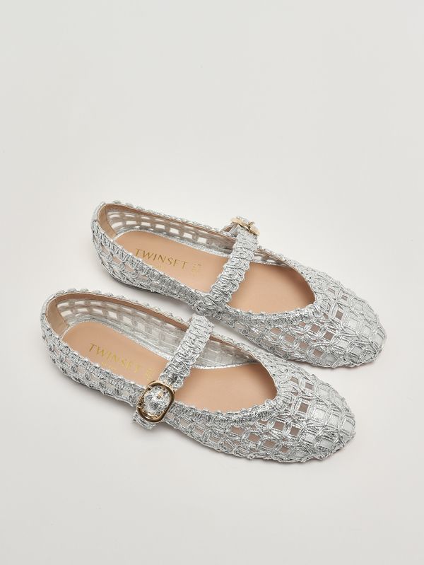 2. Ballerina donna in simil pelle glitter Silver Twinset 261tgt074