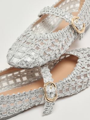 4. Ballerina donna in simil pelle glitter Silver