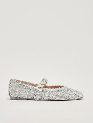 1. Ballerina donna in simil pelle glitter Silver