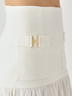 5. Women's stretch linen-blend skirt Ivory