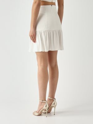 4. Women's stretch linen-blend skirt Ivory