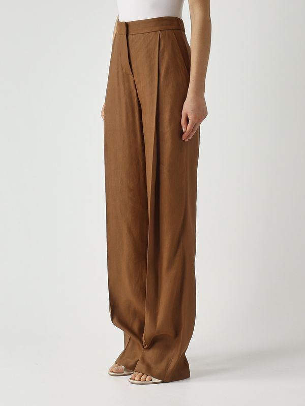 3. Pantalón de mujer de mezcla de lino elástico. Tabaco Elisabetta Franchi pa17962e2
