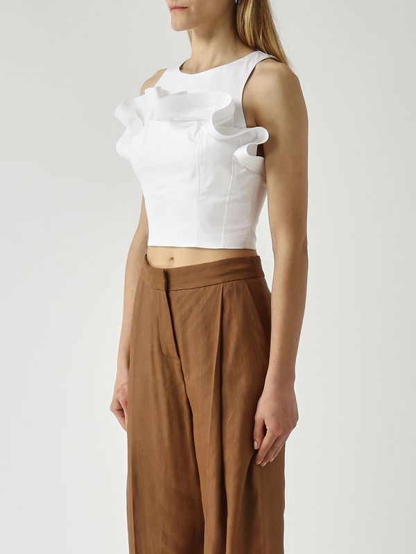 3. Top de mujer de algodón elástico Blanco Elisabetta Franchi to05462e2