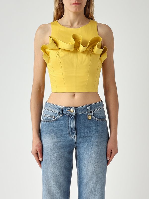 Haut femme en coton stretch Jaune Elisabetta Franchi