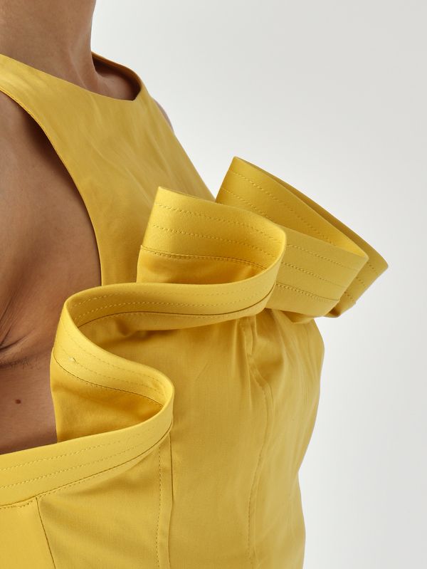 5. Top de mujer de algodón elástico Amarillo Elisabetta Franchi to05462e2
