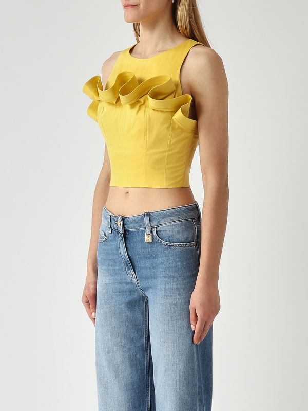 3. Top de mujer de algodón elástico Amarillo Elisabetta Franchi to05462e2