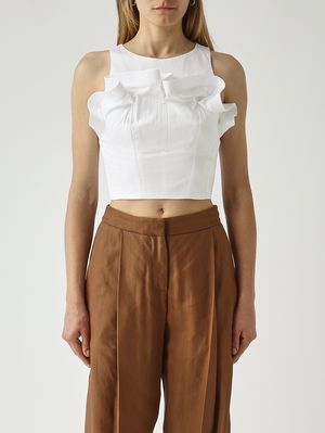 1. Top donna in cotone stretch Bianco