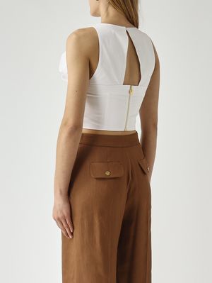4. Top donna in cotone stretch Bianco