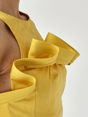 5. Top de mujer de algodón elástico Amarillo