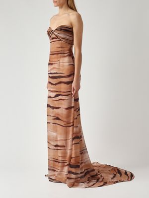 3. Chiffonkleid für Damen Kamel