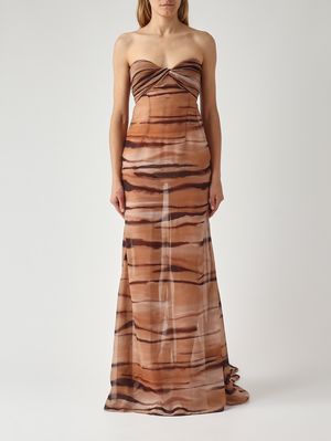 1. Chiffonkleid für Damen Kamel