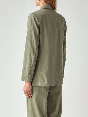 4. Blazer de mujer en mezcla de algodón Salvia