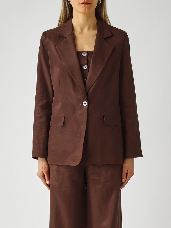 1. Blazer Bitti de mujer en mezcla de lino Cacao Nenette bitti