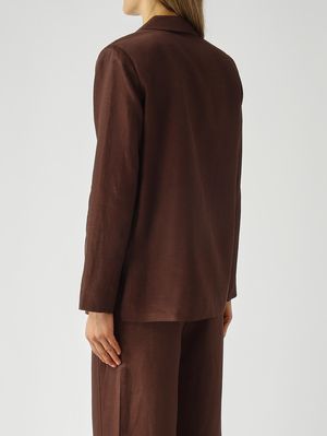 4. Blazer Bitti de mujer en mezcla de lino Cacao