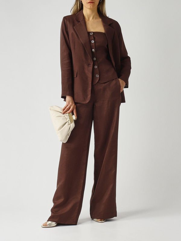 2. Pantalon femme Eufemia en lin mélangé Cacao Nenette eufemia