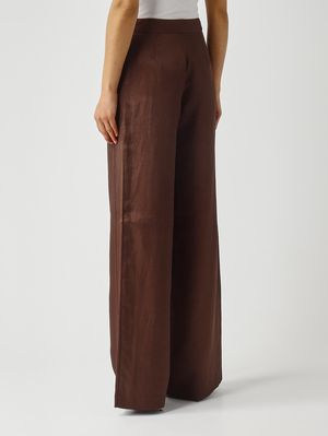 4. Pantalon femme Eufemia en lin mélangé Cacao