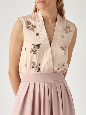 5. Body femme en satin Champagne