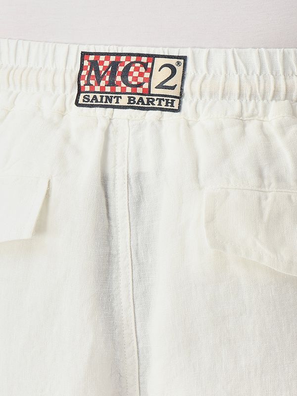 5. Men's Calais linen trousers White MC2 Saint Barth caa0001