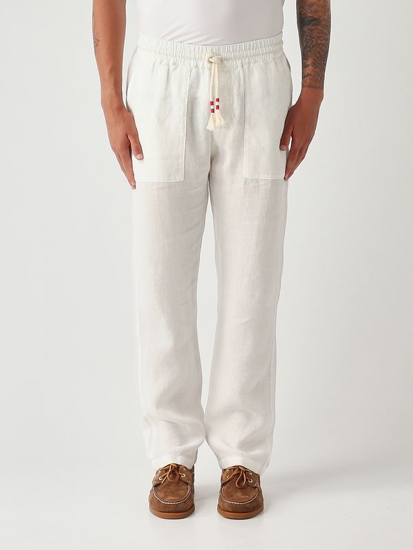 1. Men's Calais linen trousers White MC2 Saint Barth caa0001