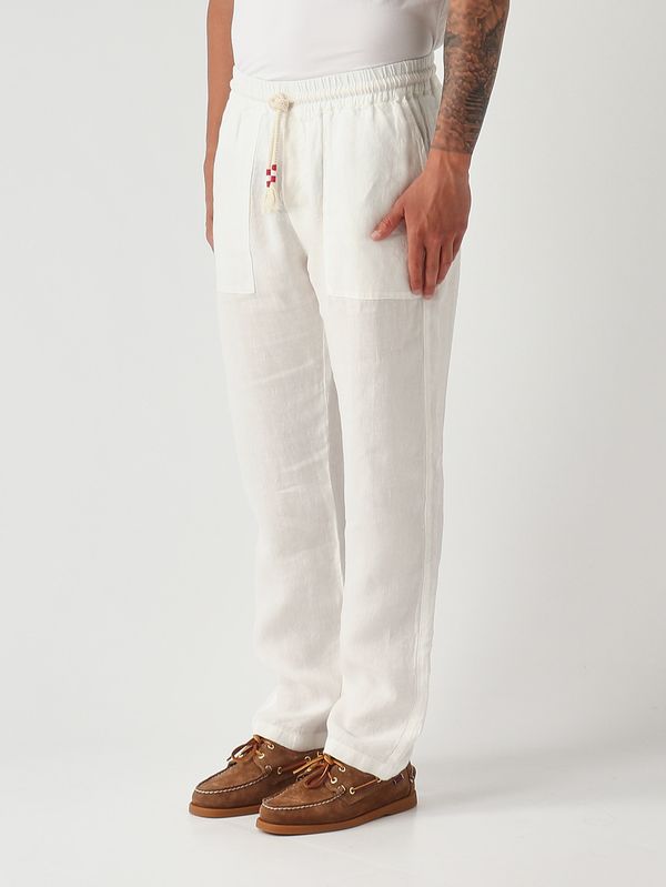 3. Men's Calais linen trousers White MC2 Saint Barth caa0001
