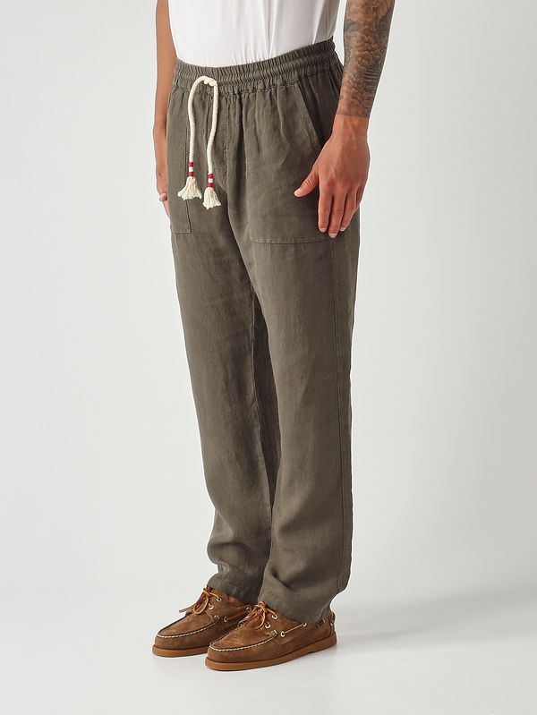 3. Men's Calais linen trousers Military MC2 Saint Barth caa0001