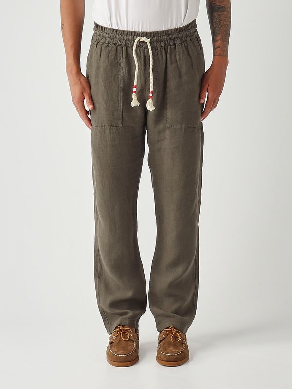 1. Men's Calais linen trousers Military MC2 Saint Barth caa0001