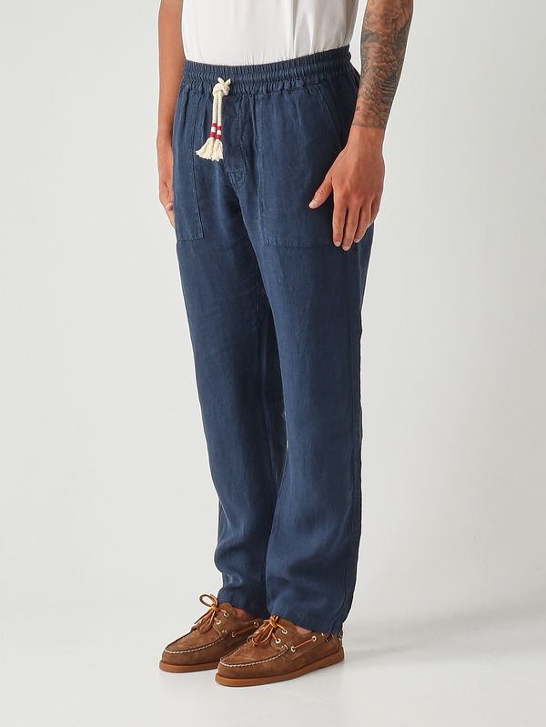 3. Men's Calais linen trousers Navy blue MC2 Saint Barth caa0001