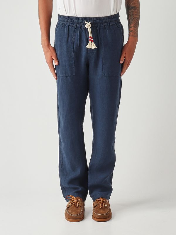 1. Men's Calais linen trousers Navy blue MC2 Saint Barth caa0001