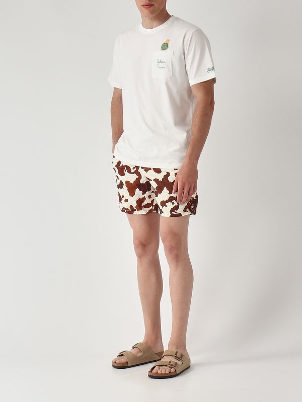 3. Herren-Badehose Gustavia mit Print Rinderhaut MC2 Saint Barth gus0001