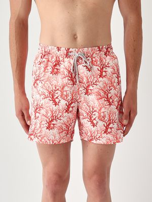 1. Herren-Badehose Gustavia mit Print Koralle