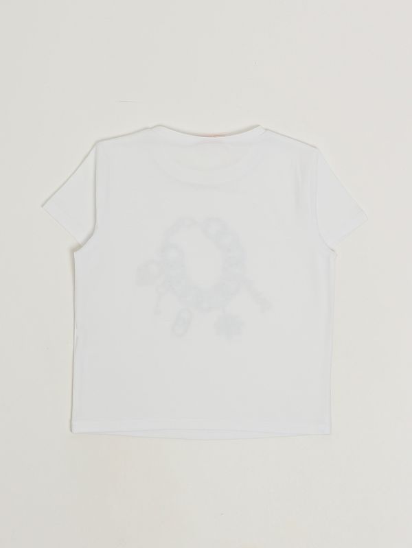 2. T-Shirt für Mädchen aus Stretch-Baumwolle Weiß-Grau Liu Jo ga6111js003