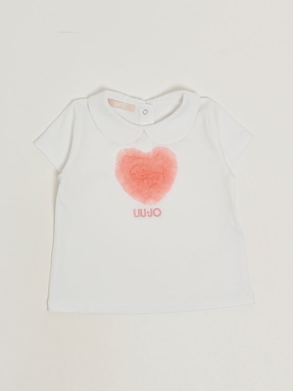 1. T-Shirt für Babymädchen aus Stretch-Baumwolle Weiß Liu Jo ha6027js003