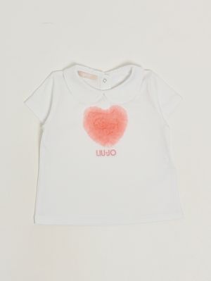 1. T-Shirt für Babymädchen aus Stretch-Baumwolle Weiß