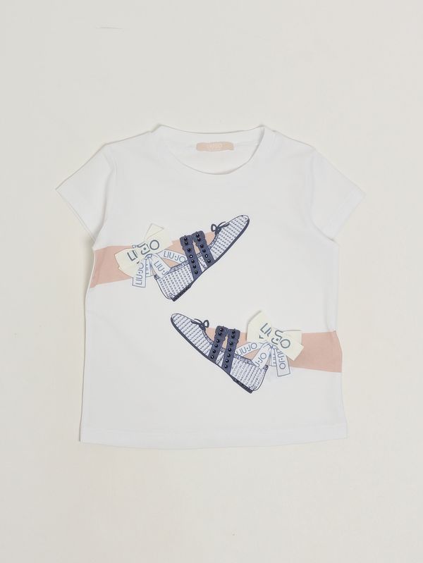 1. Camiseta de niña de algodón elástico Blanco Liu Jo ka6027js003
