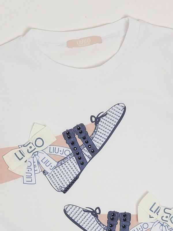 3. Camiseta de niña de algodón elástico Blanco Liu Jo ka6027js003