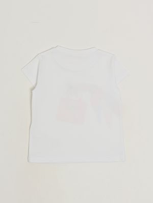 2. Camiseta de niña de algodón elástico Blanco y rosa