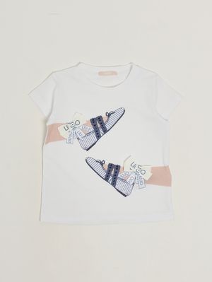 1. Camiseta de niña de algodón elástico Blanco
