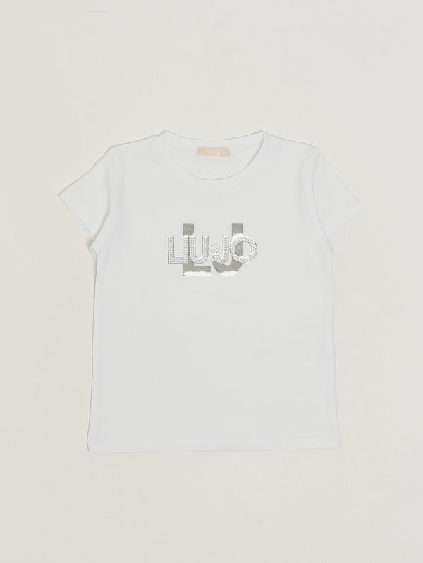 1. Mädchen-T-Shirt aus Stretch-Baumwolle Weiß Liu Jo ka6116js003