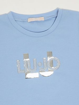 3. Mädchen-T-Shirt aus Stretch-Baumwolle Blau