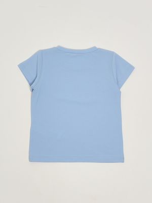 2. Mädchen-T-Shirt aus Stretch-Baumwolle Blau