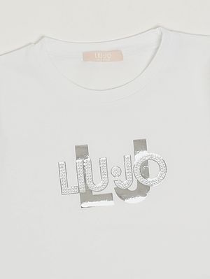 3. Mädchen-T-Shirt aus Stretch-Baumwolle Weiß