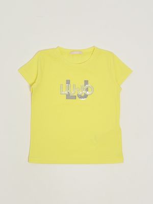 1. T-shirt bambina in cotone stretch Giallo