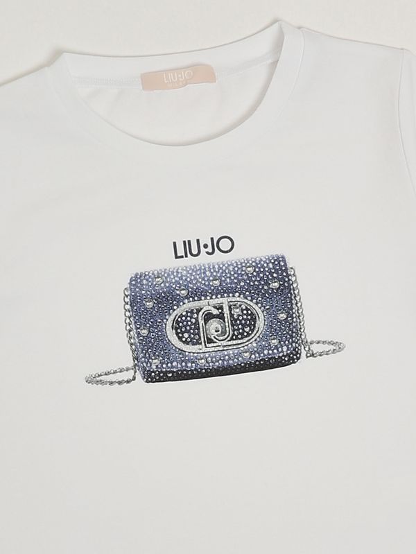 3. Camiseta de niña de algodón elástico Blanco Liu Jo ka6118js003