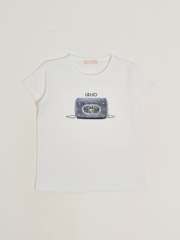 1. Camiseta de niña de algodón elástico Blanco Liu Jo ka6118js003