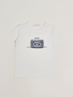 1. Camiseta de niña de algodón elástico Blanco