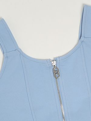 3. Mädchen-Top aus Viskose-Stretch-Mix Hellblau