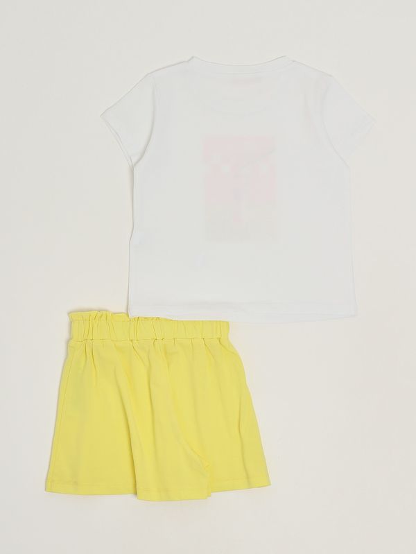 2. Ensemble pour fille en coton stretch Jaune-Blanc Liu Jo ka6023js003