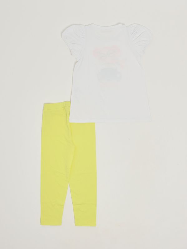 2. Ensemble pour fille en coton stretch Blanc-jaune Liu Jo ka6081js003